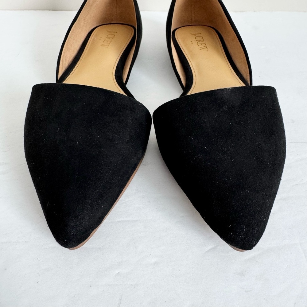 J. Crew Zoe Suede d'Orsay Flats Size 8 Black - Picture 6 of 16